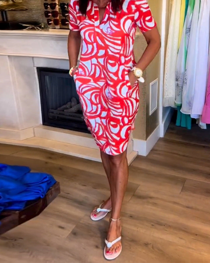 Sadia™ | Licht A-lijn zomerjurk met V-hals