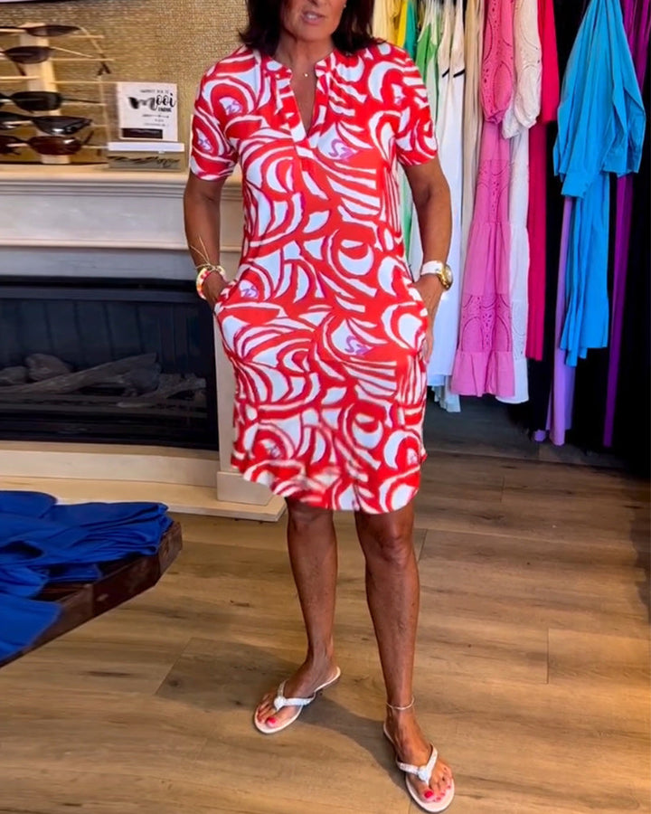 Sadia™ | Licht A-lijn zomerjurk met V-hals