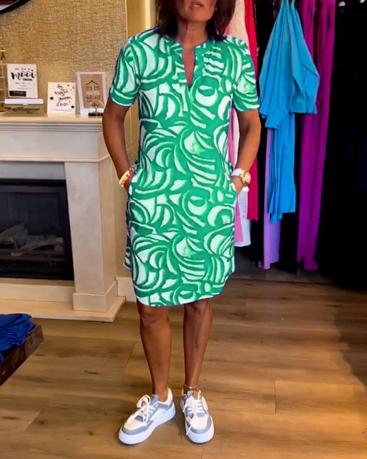 Sadia™ | Licht A-lijn zomerjurk met V-hals