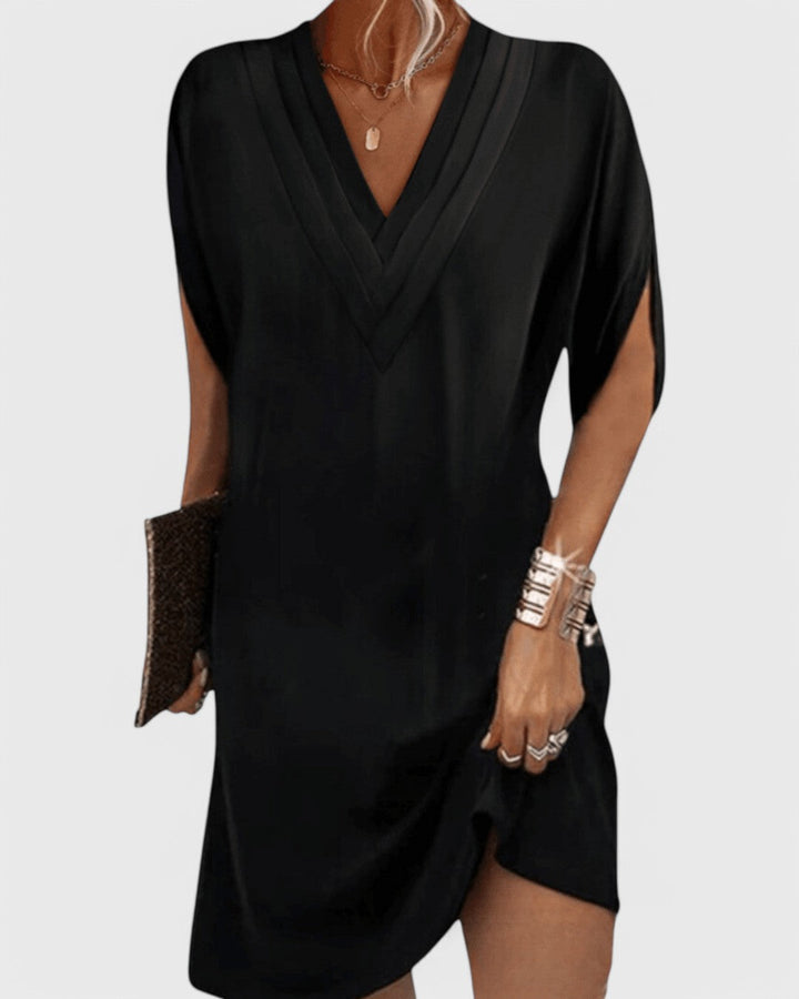 Selina™ | Elegante Jurk met Flatterende Snit en V-Hals