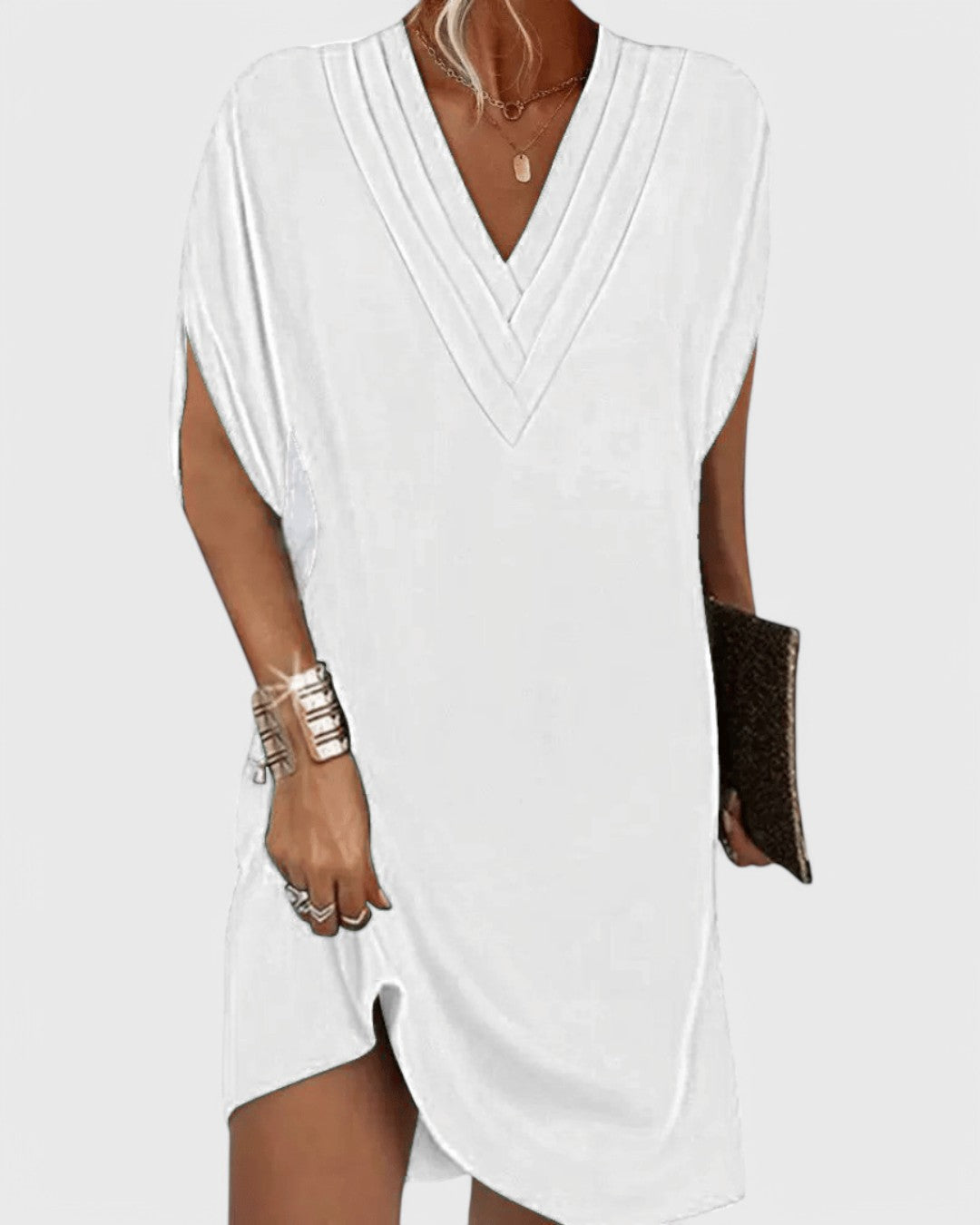 Selina™ | Elegante Jurk met Flatterende Snit en V-Hals