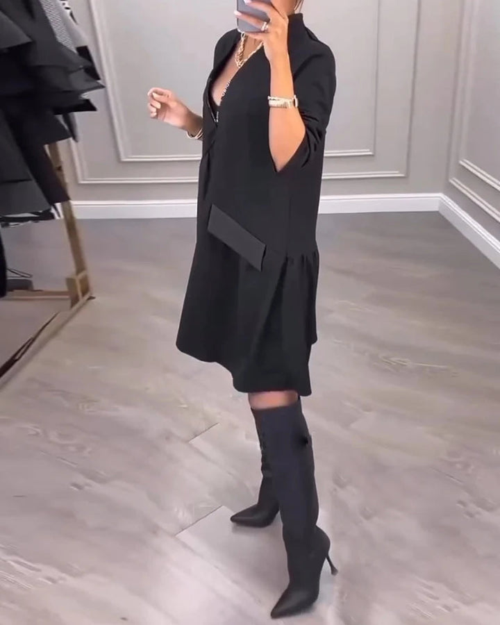 Zenfira™ | Elegante Jurk met V-hals en Artistieke Geest