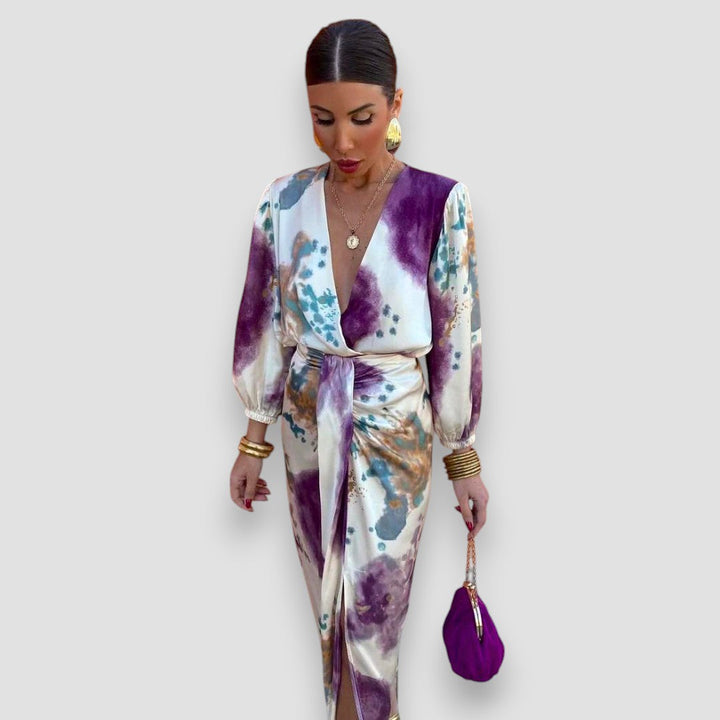 Luryn™ | Elegante Jurk met V-hals en Tijdloos Ontwerp