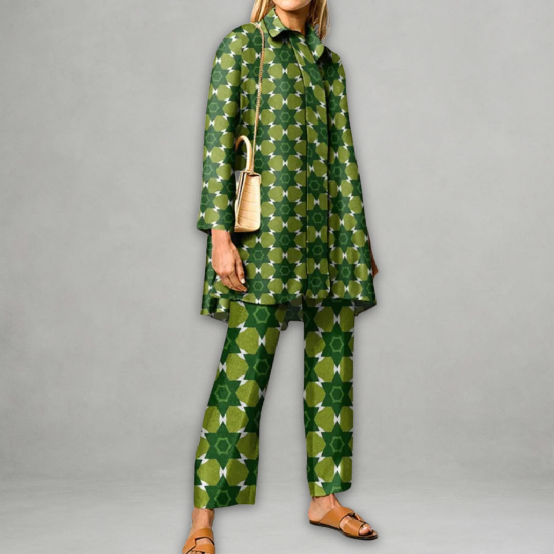 Briana™ | Elegante Twee-delige Set met Vintage Print