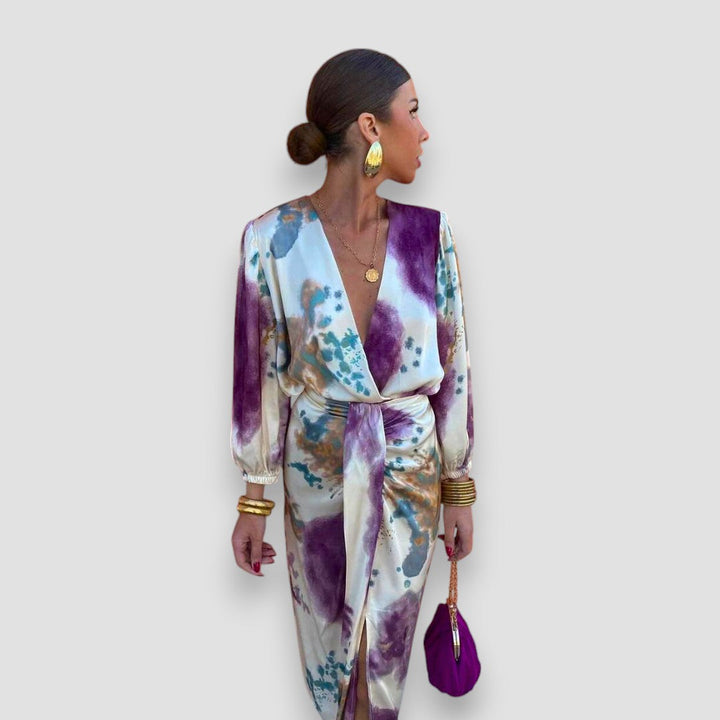 Luryn™ | Elegante Jurk met V-hals en Tijdloos Ontwerp