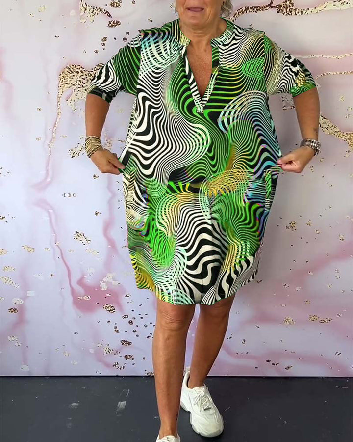 Anelisse™ | V-hals Kleurige Jurk