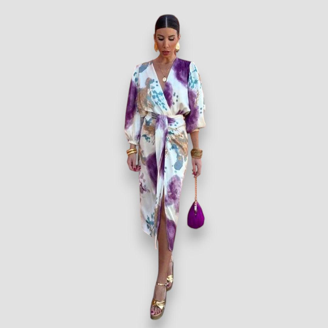 Luryn™ | Elegante Jurk met V-hals en Tijdloos Ontwerp