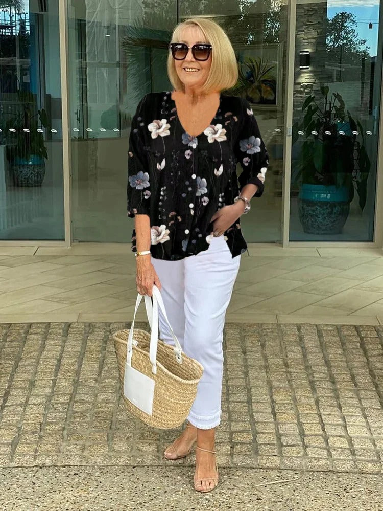 Teya™ | Bloemige Elegante Top voor een Moeiteloze Stijl