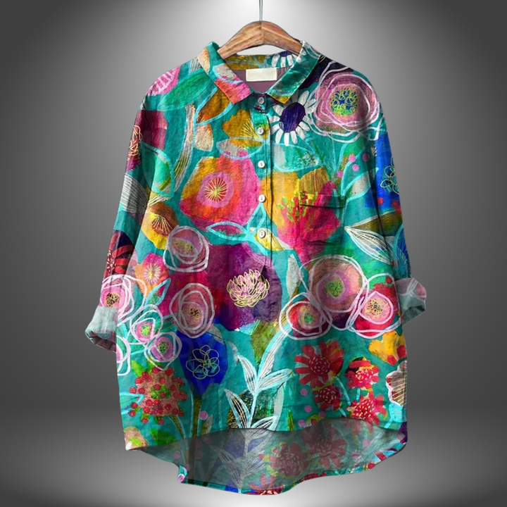 Brina™ | Ambachtelijke Bloemenblouse