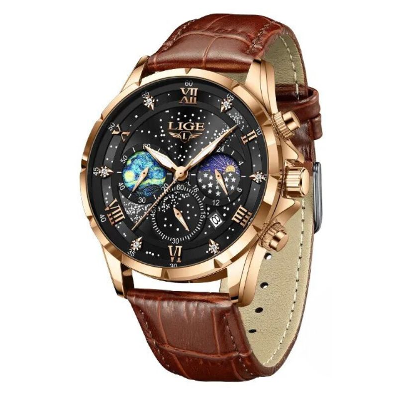 Elegante Horloge met Maanfase