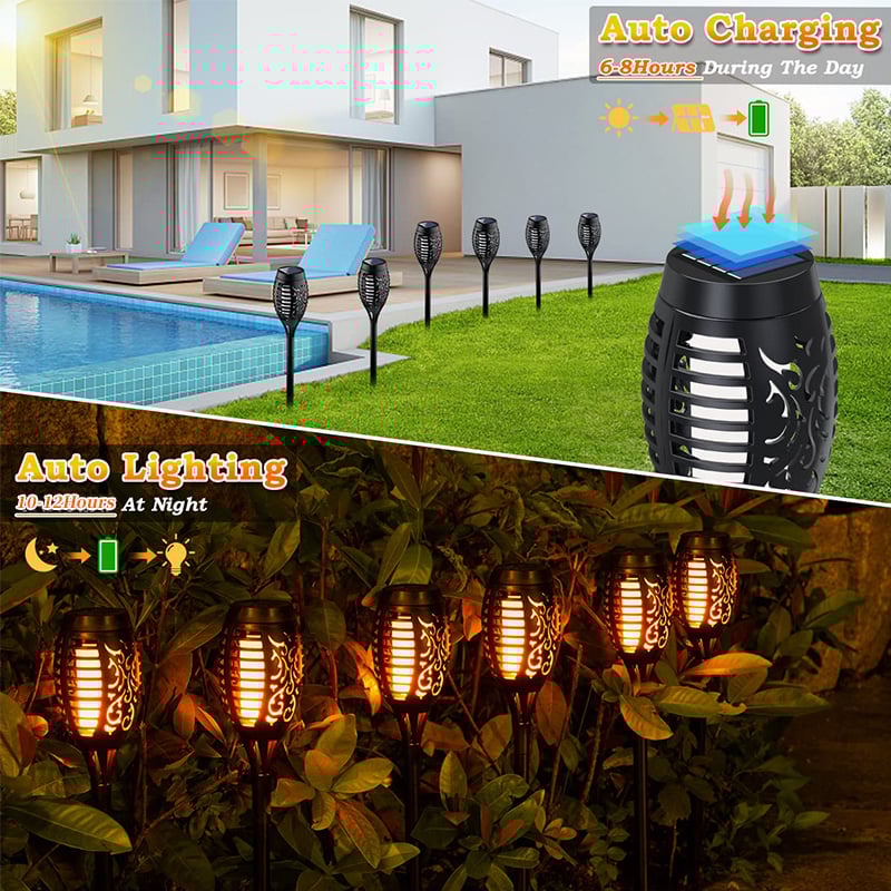 🔥Solar Lanterns 2025 – Outdoor Lighting with Flickering Flame Effect