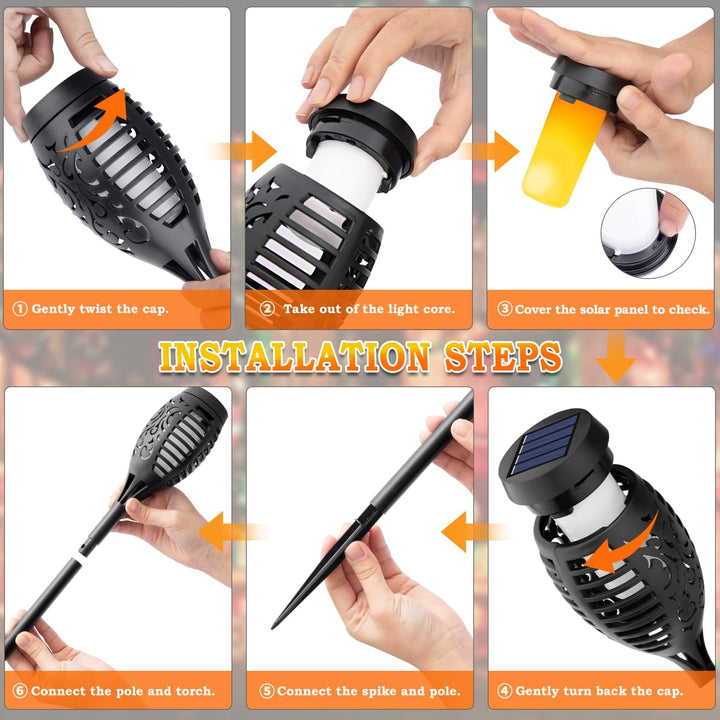 🔥Solar Lanterns 2025 – Outdoor Lighting with Flickering Flame Effect