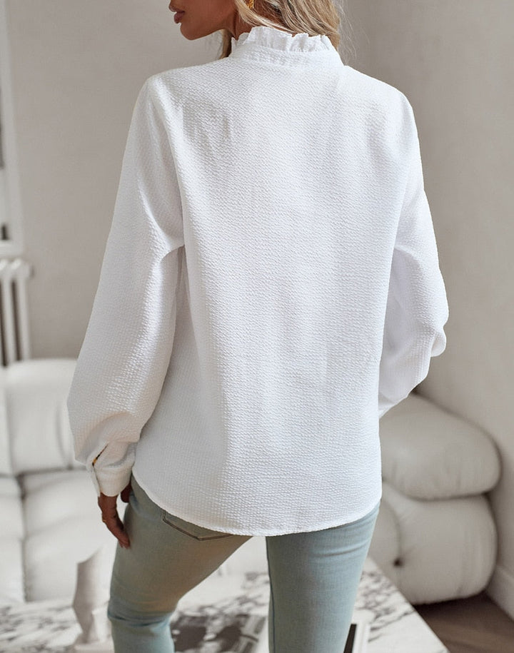Quorion™ | Elegante Lange Mouwen Blouse met Volants