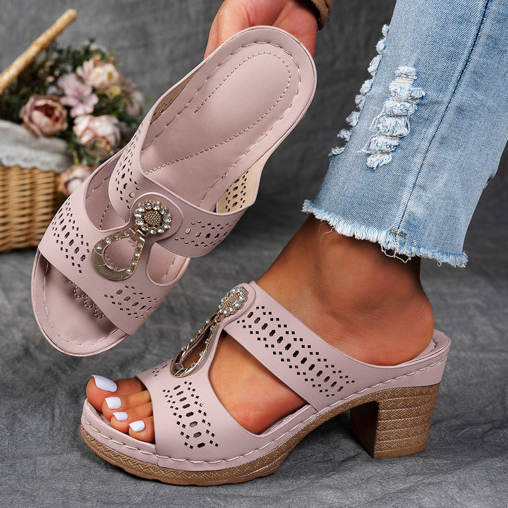 Levia™ | Hielsandalen versierd met orthopedische strass