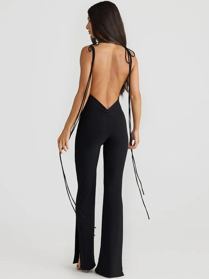 Tazu™ | Glamour Jumpsuit zonder Mouwen en Met Open Rug