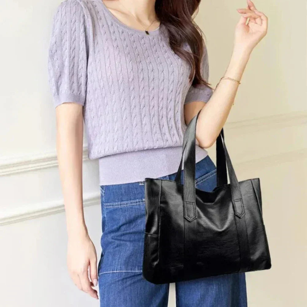 Nora | Luxe minimalistische schoudertas van zacht leer