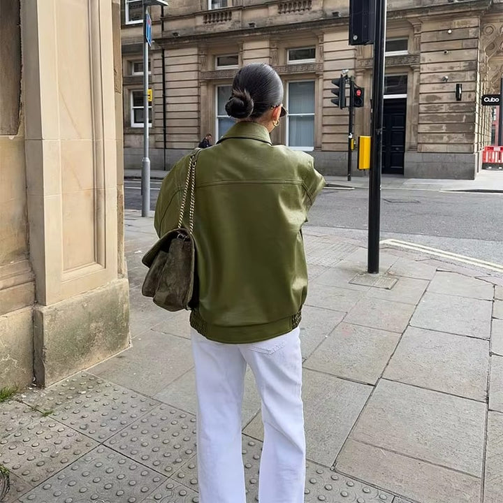 Orvin™ | Oversized Leren Jas met Stedelijke Elegantie