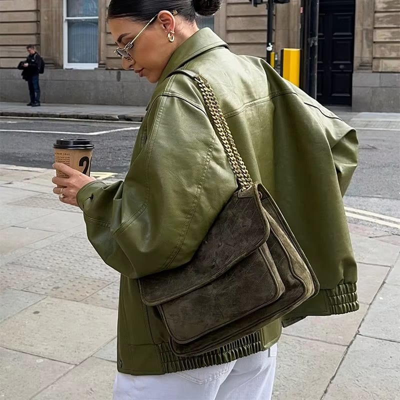 Orvin™ | Oversized Leren Jas met Stedelijke Elegantie