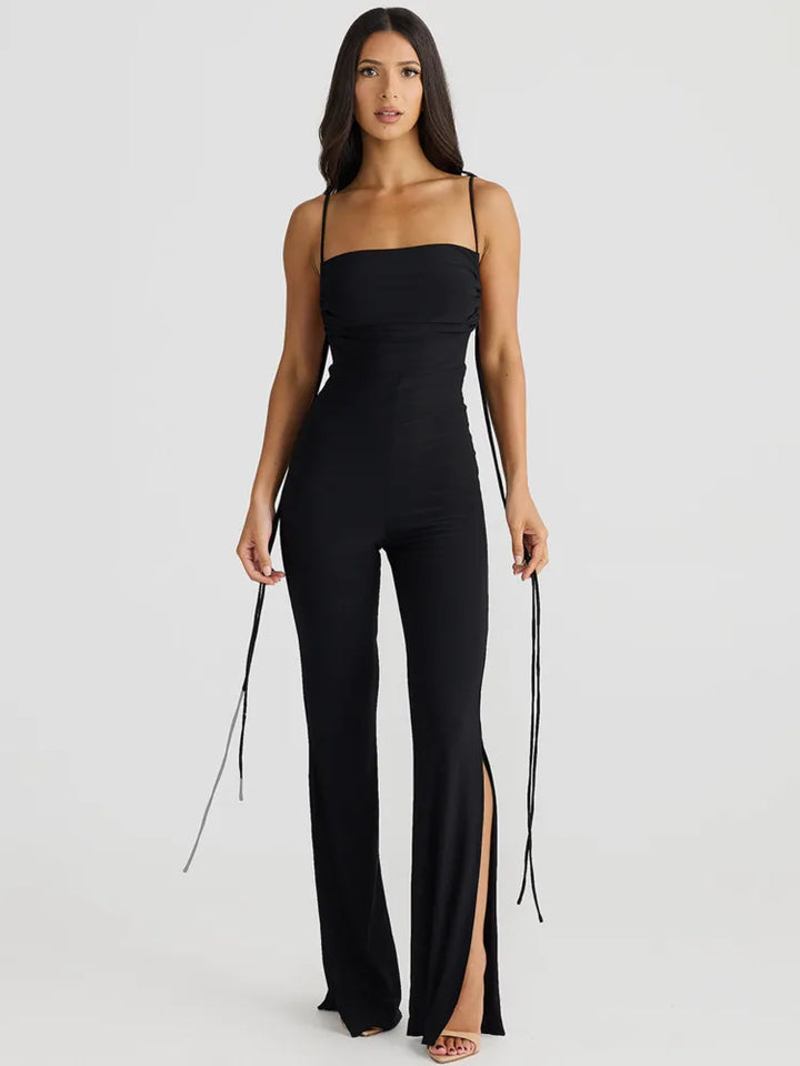 Tazu™ | Glamour Jumpsuit zonder Mouwen en Met Open Rug