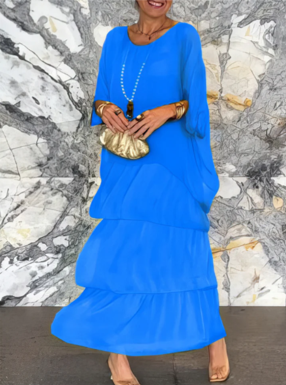 Solmora™ | Maxi Jurk met Ruime Ronde Hals