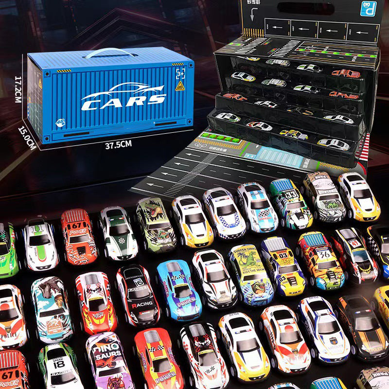 🎅 Christmas Sale -50% 🎁 48 Mini Racing Cars with Integrated Garage!