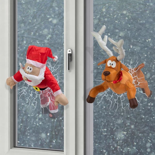 Decorative Set Santa Claus and Reindeer with Breaking Effect