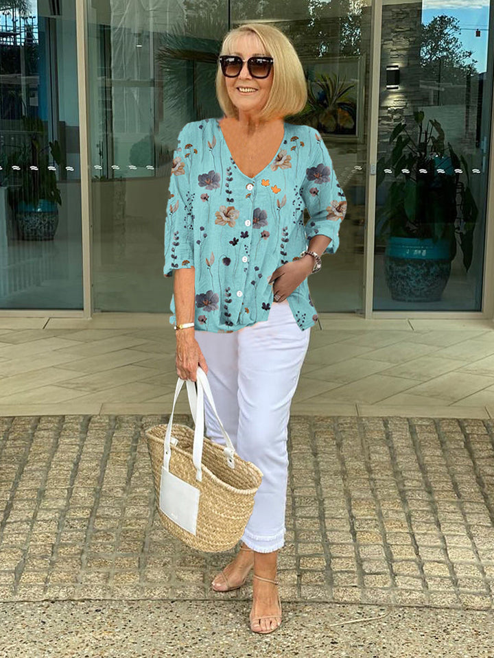 Teya™ | Bloemige Elegante Top voor een Moeiteloze Stijl