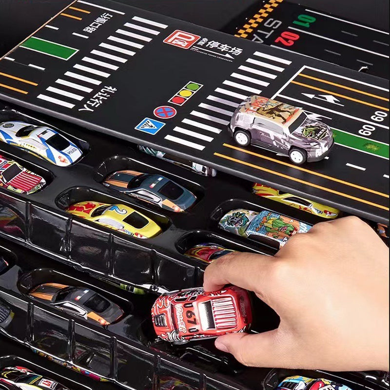 🎅 Christmas Sale -50% 🎁 48 Mini Racing Cars with Integrated Garage!