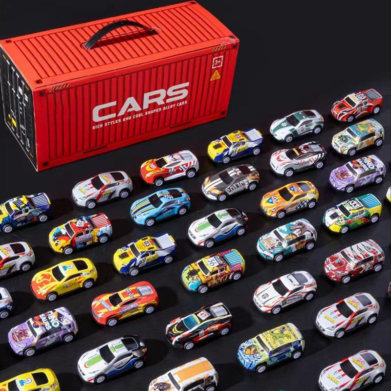 🎅 Christmas Sale -50% 🎁 48 Mini Racing Cars with Integrated Garage!