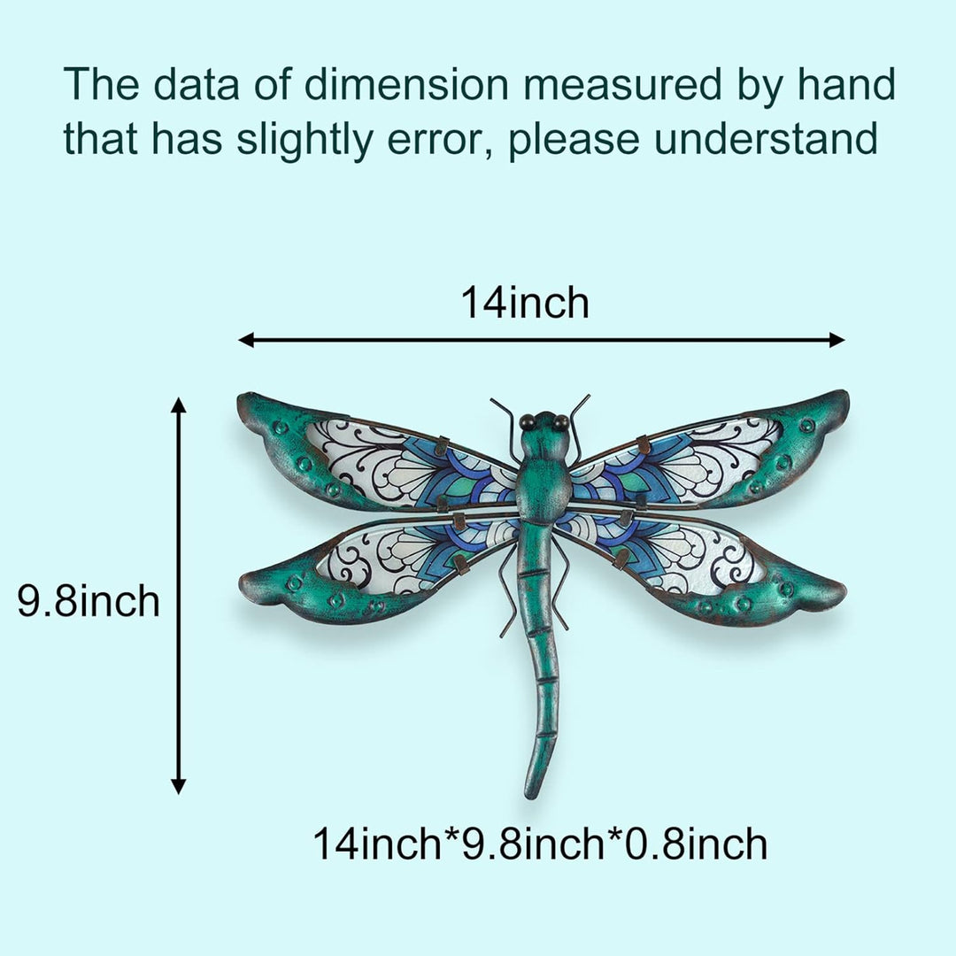 Green Metal Dragonfly Wall Decoration