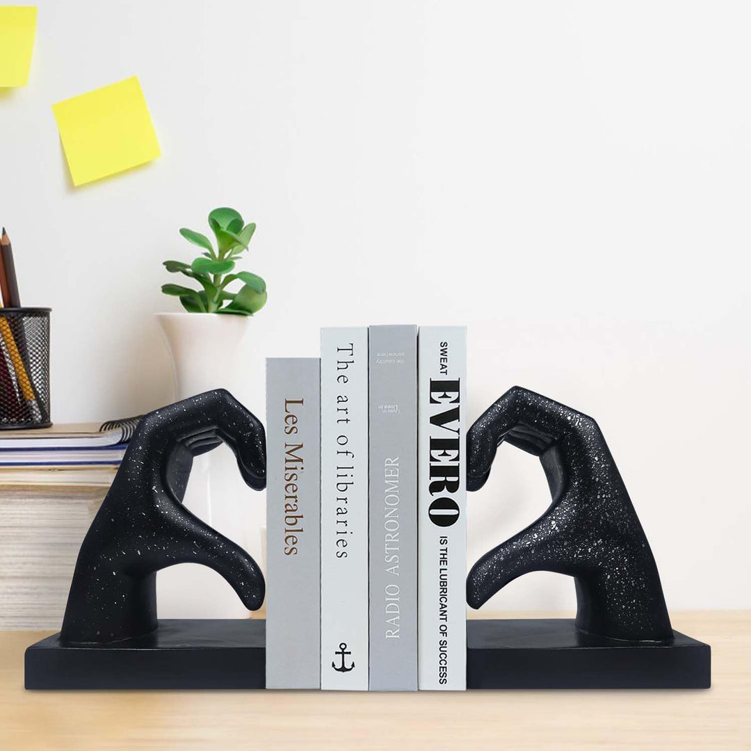Decorative bookends in the shape of a hand
