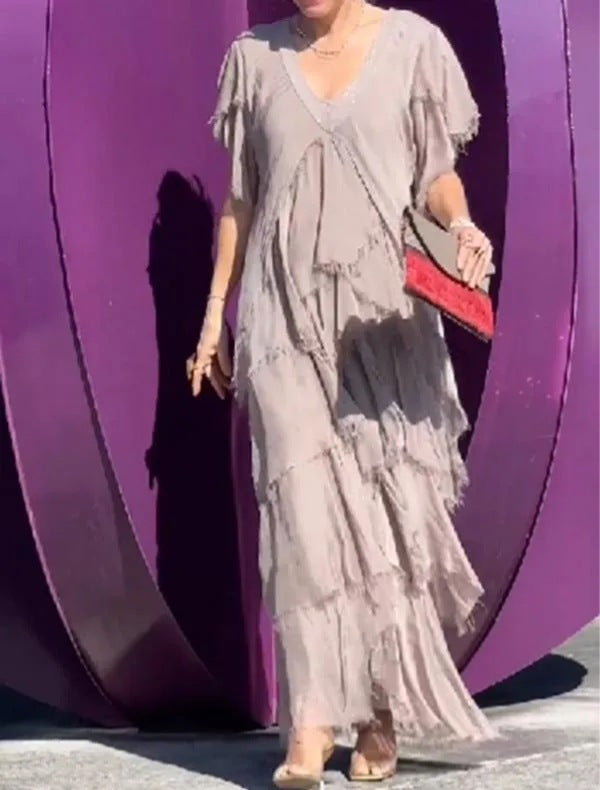 Elora™ | Elegante Lange Jurk met Bloemenpatroon