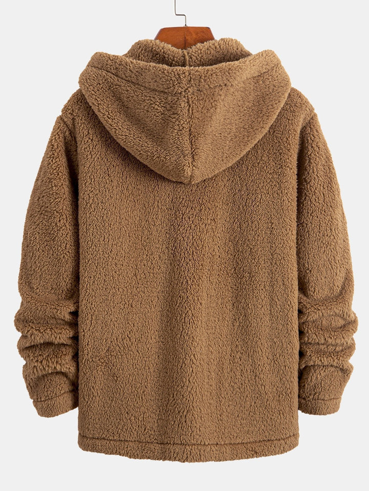 Ravo™ | Gezellige teddy-fleece jas met capuchon en knoopsluiting
