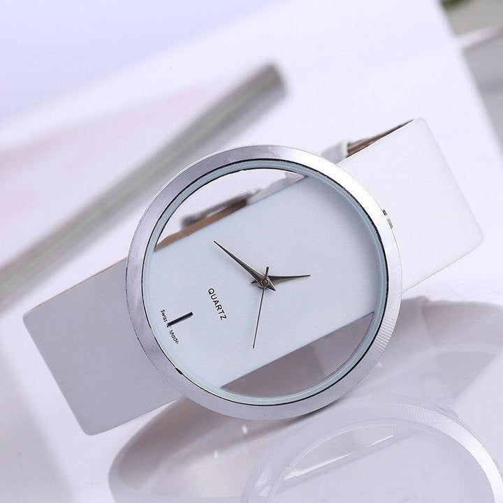 Quartz Horloge met Transparante en Elegante Behuizing