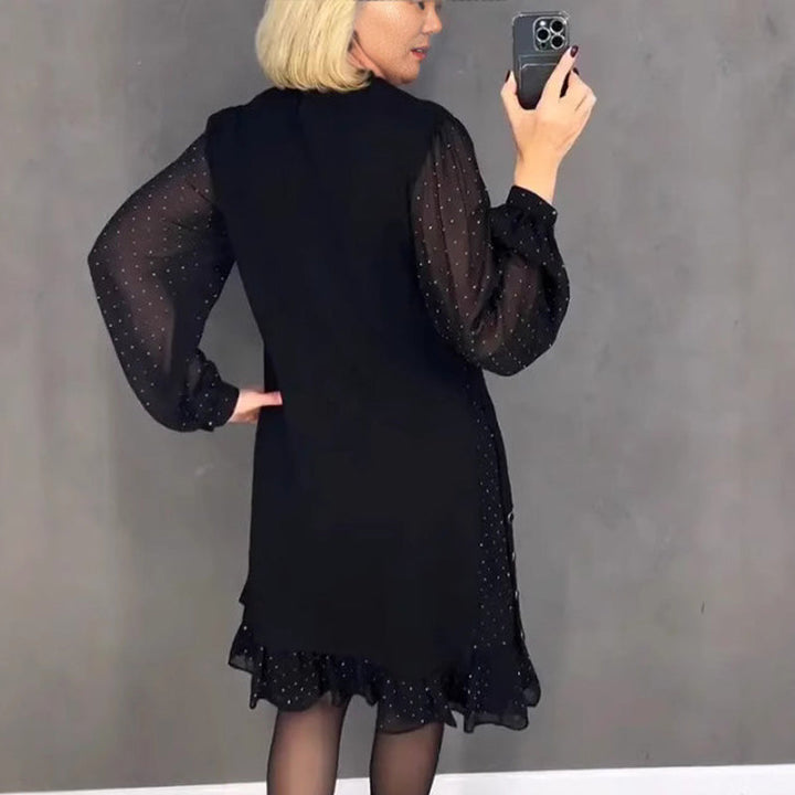 Astrarel™ | Elegante jurk met ronde hals in zirconium