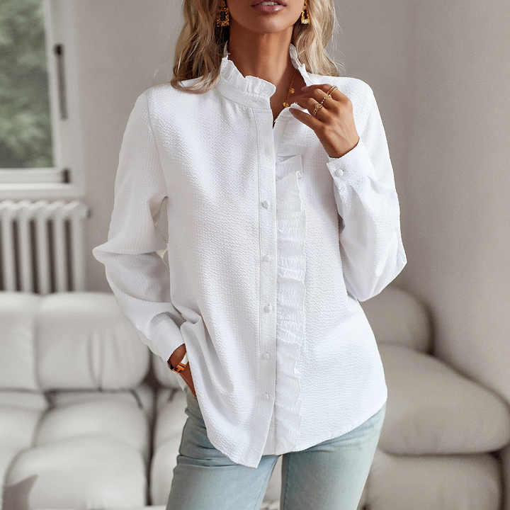 Quorion™ | Elegante Lange Mouwen Blouse met Volants